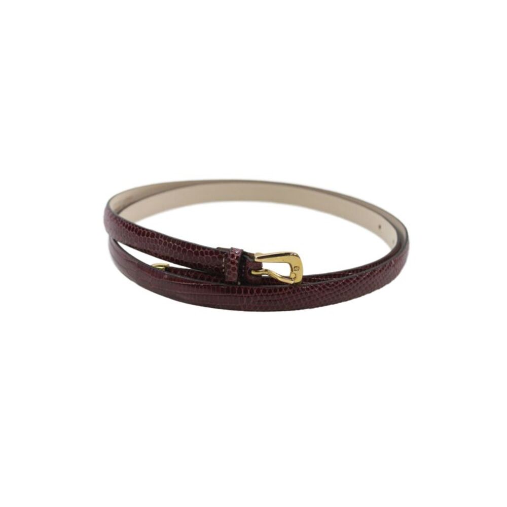 Tardini Womens Lizard 1/2" Skinny Belt Burgundy Size EUR 36